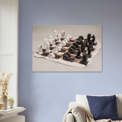 Pebble stone Chess Set Canvas by Istvan Maar Photography - living room unique wall art