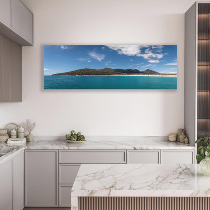 Stretched canvas taken on sunny Wineglass Bay , Tasmania by Istvan Maar Photography - kitchen.