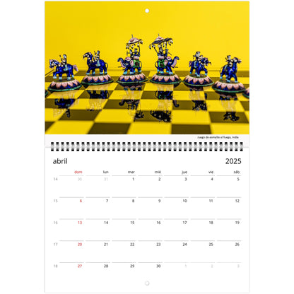 2025 Chess Wall Calendar by Istvan Maar Photography featuring intricate chess sets.