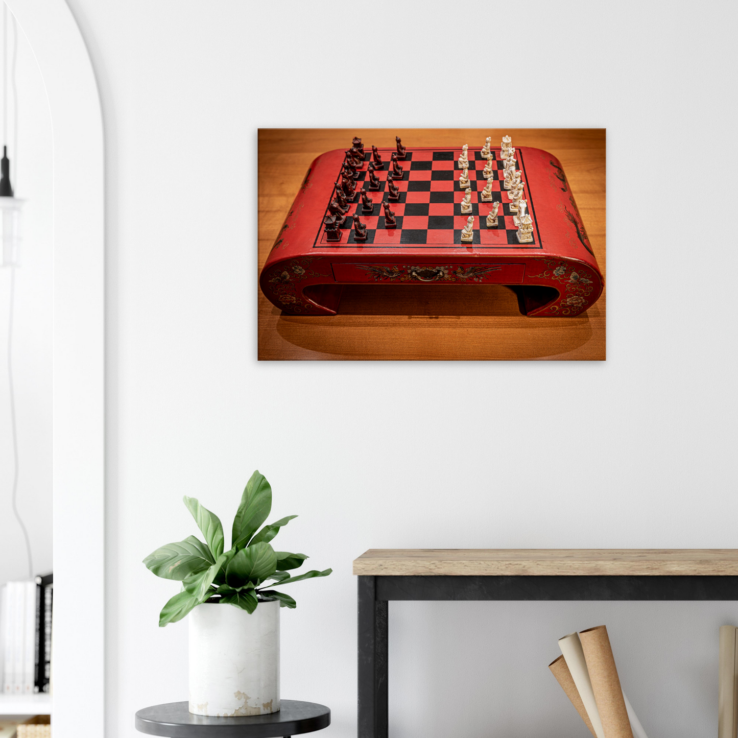 Camel Bone Chessmen Canvas by Istvan Maar Photography - lobby