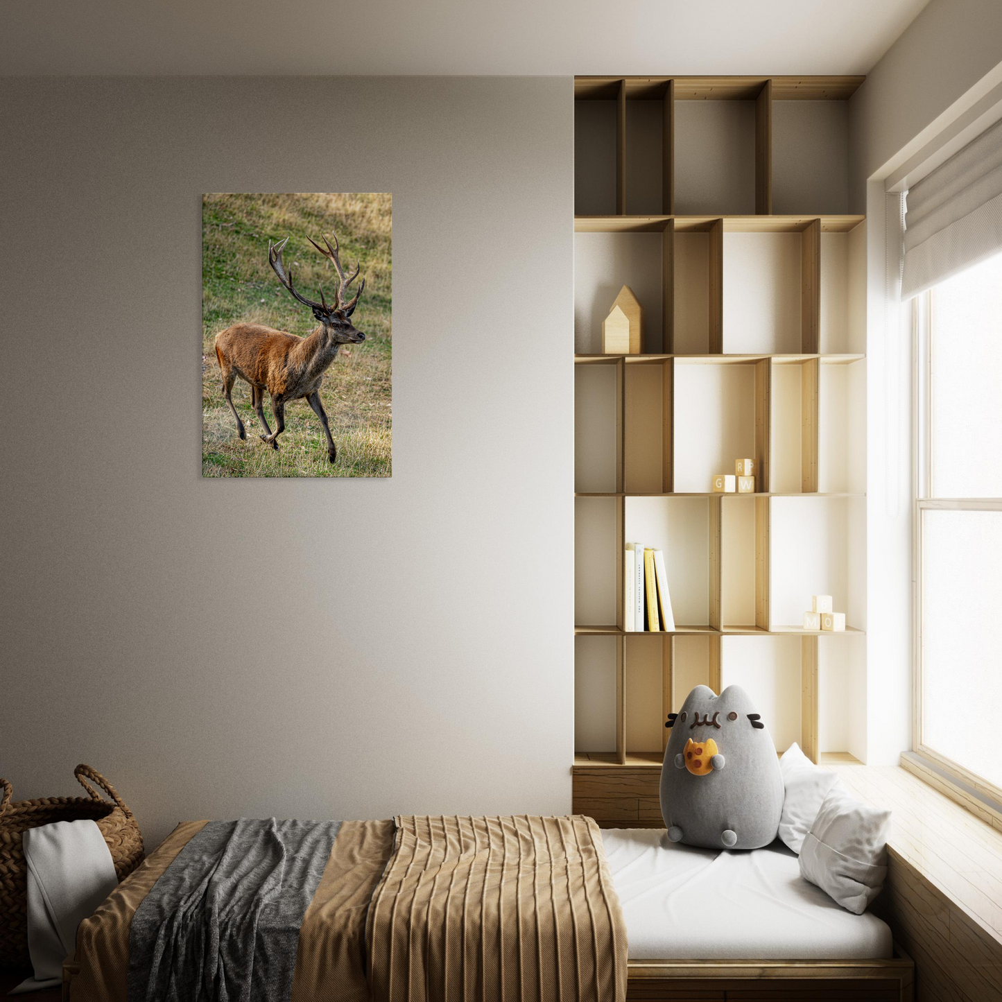 	
Deer Wildlife Animals Art Nursery Photography Wall Decor Kids Room Poster Playroom Artwork Stag Stretched Canvas 012