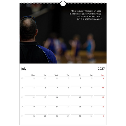 2027 Wall Calendar for the Best Basketball Coach – photography detail of basketball scenes