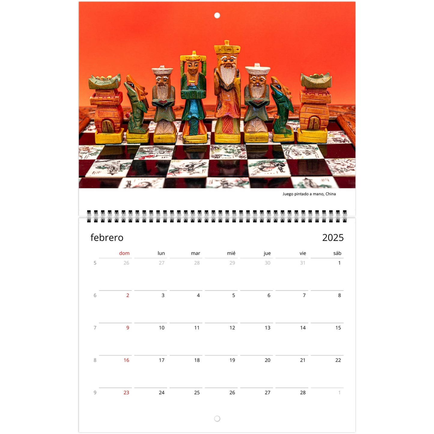 2025 Chess Wall Calendar by Istvan Maar Photography featuring intricate chess sets around the world.