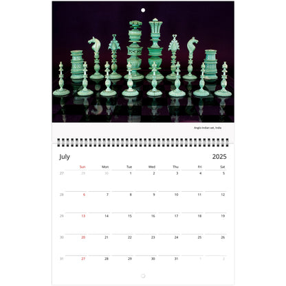 2025 Chess Wall Calendar by Istvan Maar Photography featuring intricate chess sets.