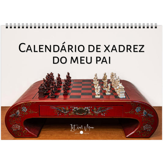 2025 Chess Wall Calendar by Istvan Maar Photography featuring intricate chess sets around the world.