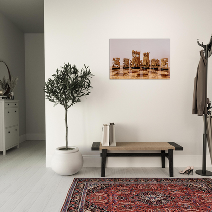 Sandalwood Rajasthan Style Chess Canvas by Istvan Maar Photography - lobby's wall 