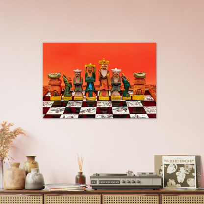 Hand Painted Chess Set Canvas by Istvan Maar Photography - man cave wall decor