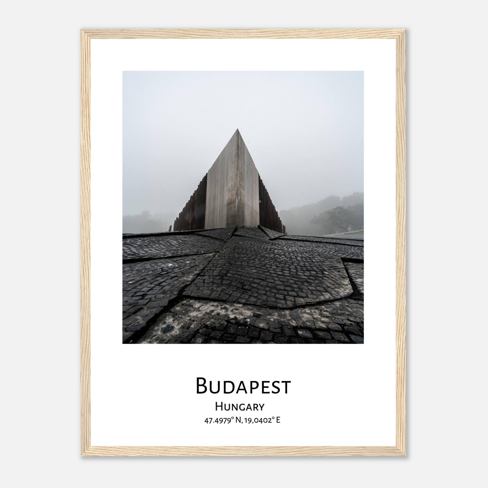 Personalised framed Budapest poster by Istvan Maar Photography - wood frame - close-up