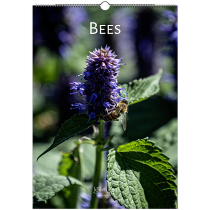 2027 Bees Wall Calendar – front cover featuring bee and flower photography by Istvan Maar