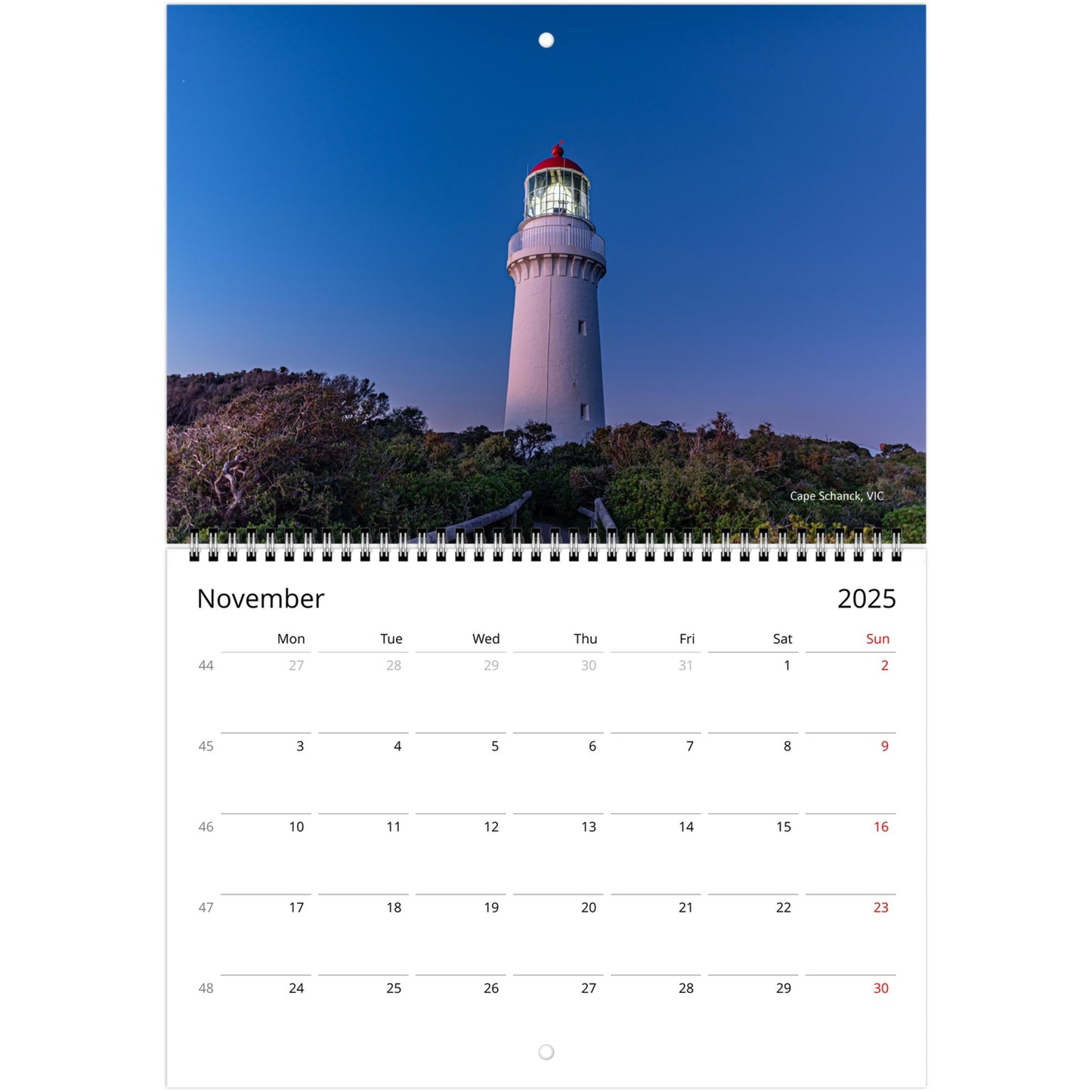 Lighthouse Wall Calendar gift for chess lover by Istvan Maar Photography