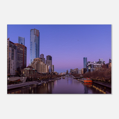 Melbourne Cityscape Pink Poster Canvas by Istvan Maar Photography - Close-up