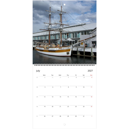 Ships Square Wall Calendar – lifestyle wall display in home interior
