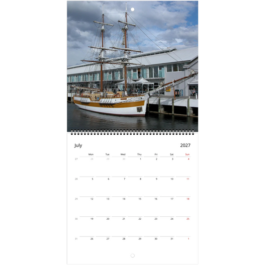 Ships Square Wall Calendar – lifestyle wall display in home interior
