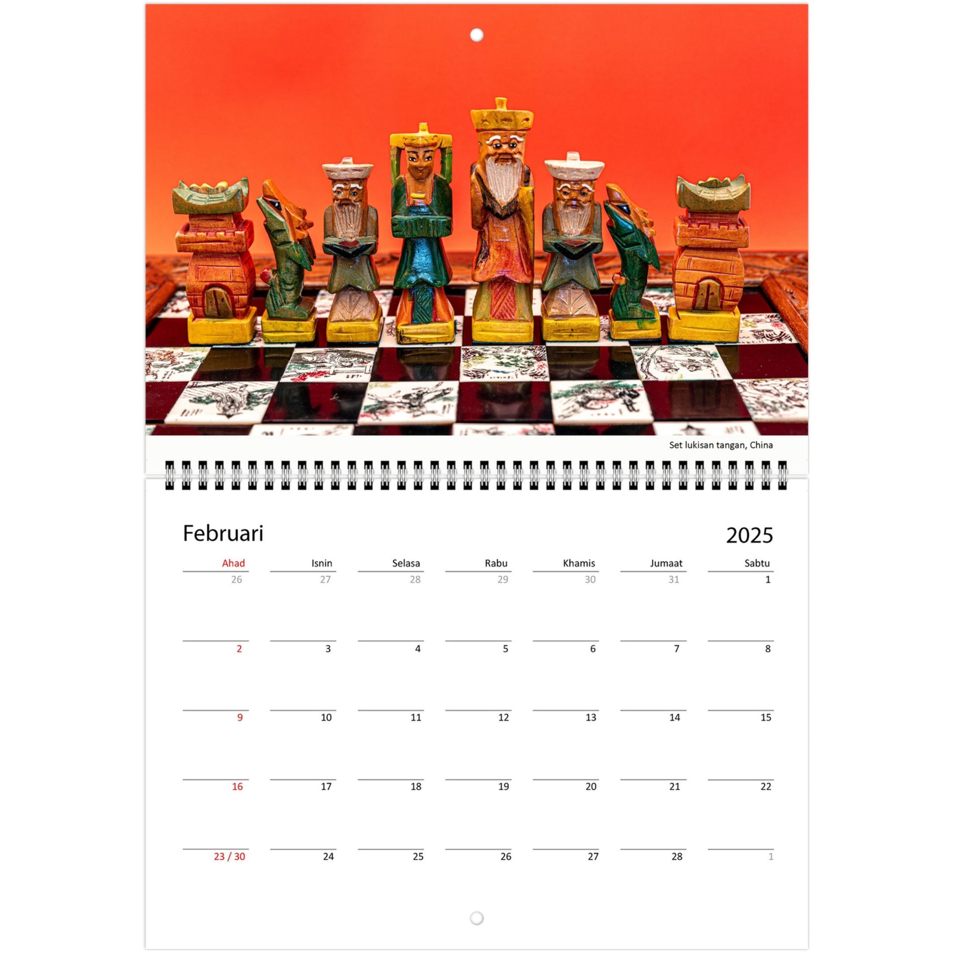 2025 Chess Wall Calendar by Istvan Maar Photography featuring intricate chess sets around the world.