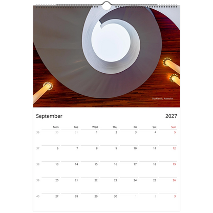 2027 Architecture Wall Calendar – lifestyle wall display in home interior