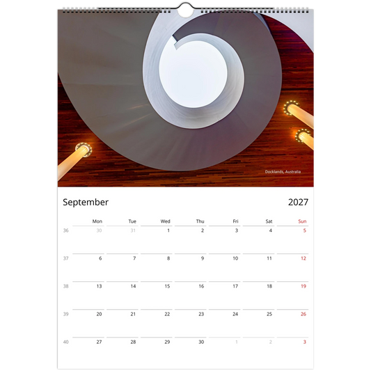 2027 Architecture Wall Calendar – lifestyle wall display in home interior