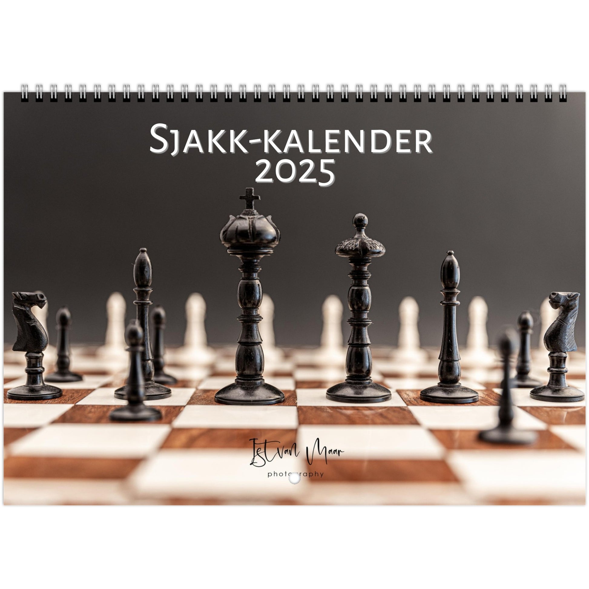 2025 Chess Wall Calendar by Istvan Maar Photography featuring intricate chess sets.