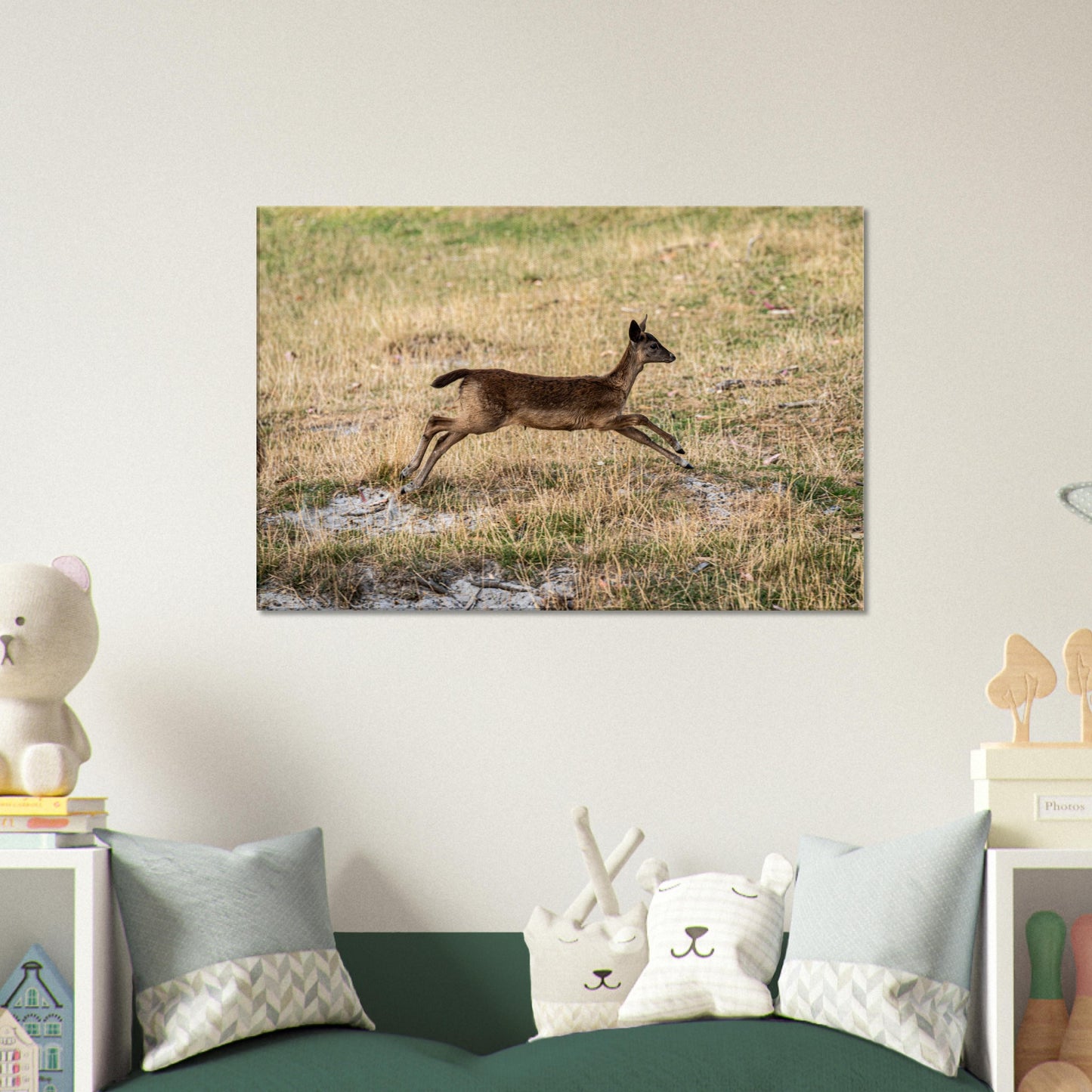 	
Deer Wildlife Animals Art Nursery Photography Wall Decor Kids Room Poster Playroom Artwork Stag Stretched Canvas 006