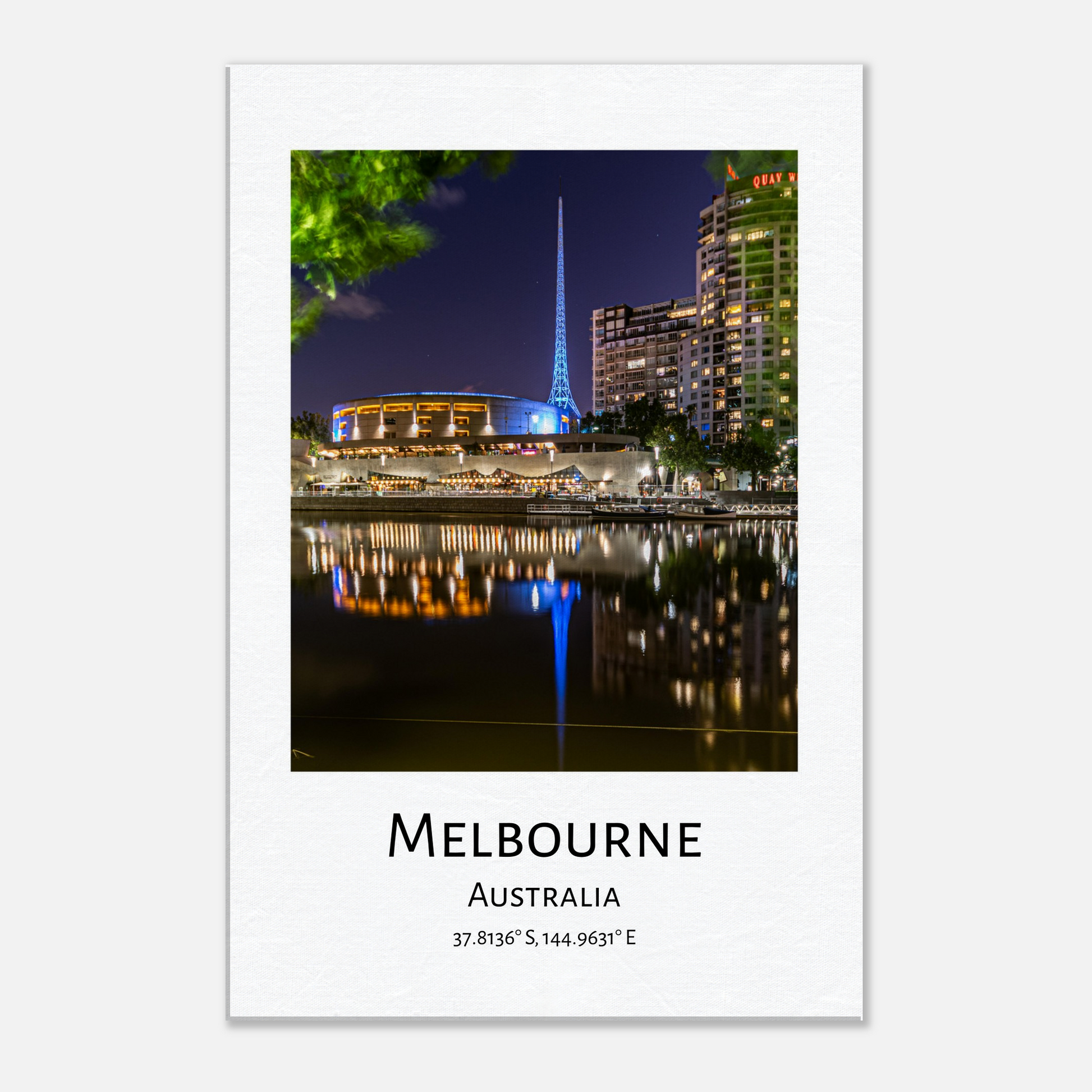 Personalised Melbourne Travel Canvas - Hammer Hall - Close up