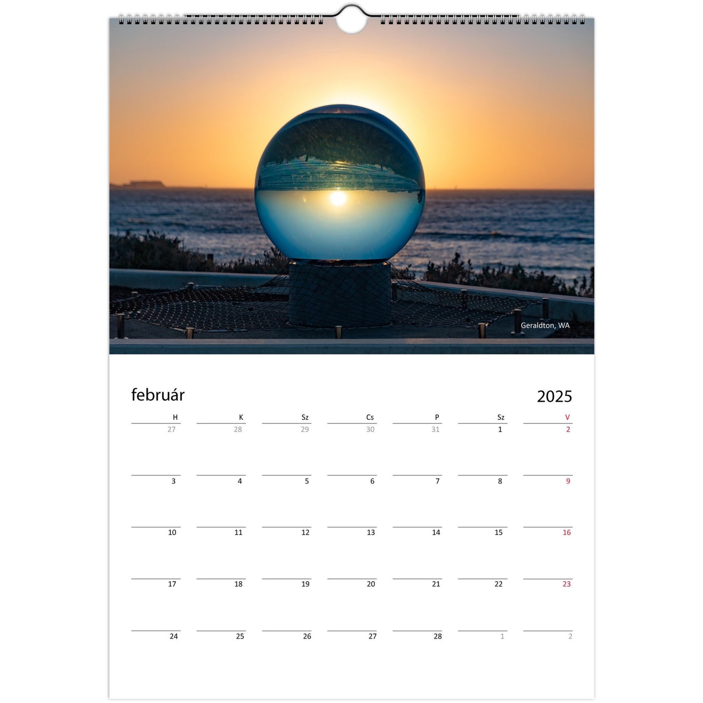 Sunrise and sunset monthly wall planner by Istvan Maar Photography