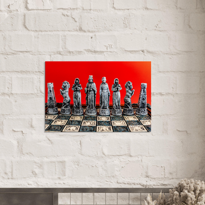 Spanish Conquistadors Chess Set Canvas by Istvan Maar Photography - white brick wall