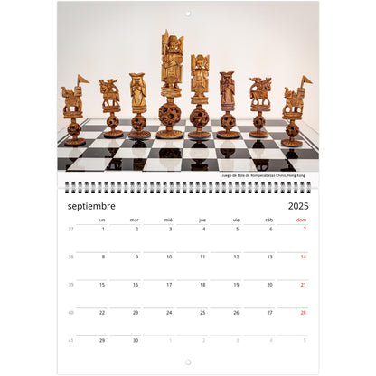 2025 Chess Wall Calendar by Istvan Maar Photography featuring intricate chess sets.