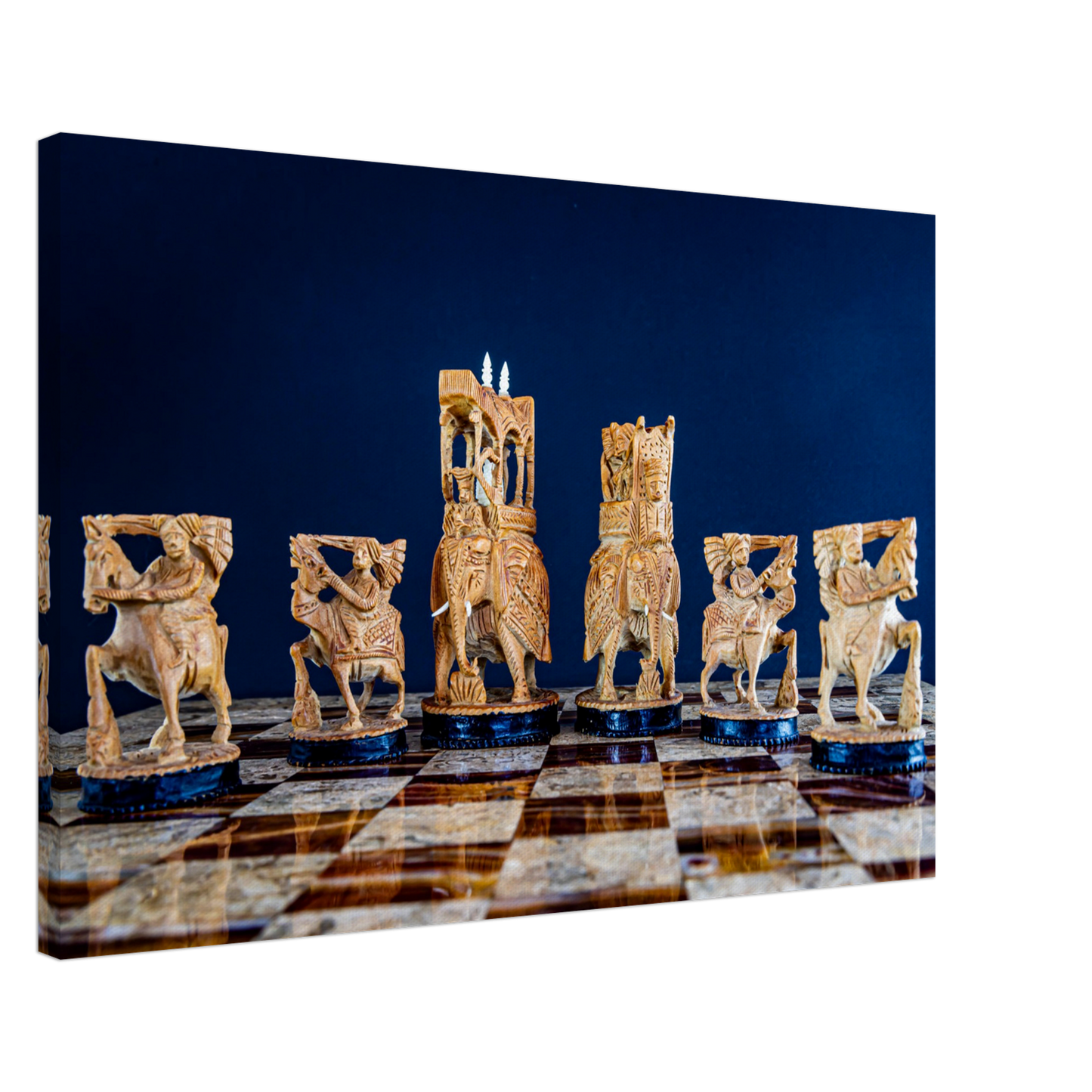 Sandalwood Rajasthan Style Chess Canvas by Istvan Maar Photography - by-side