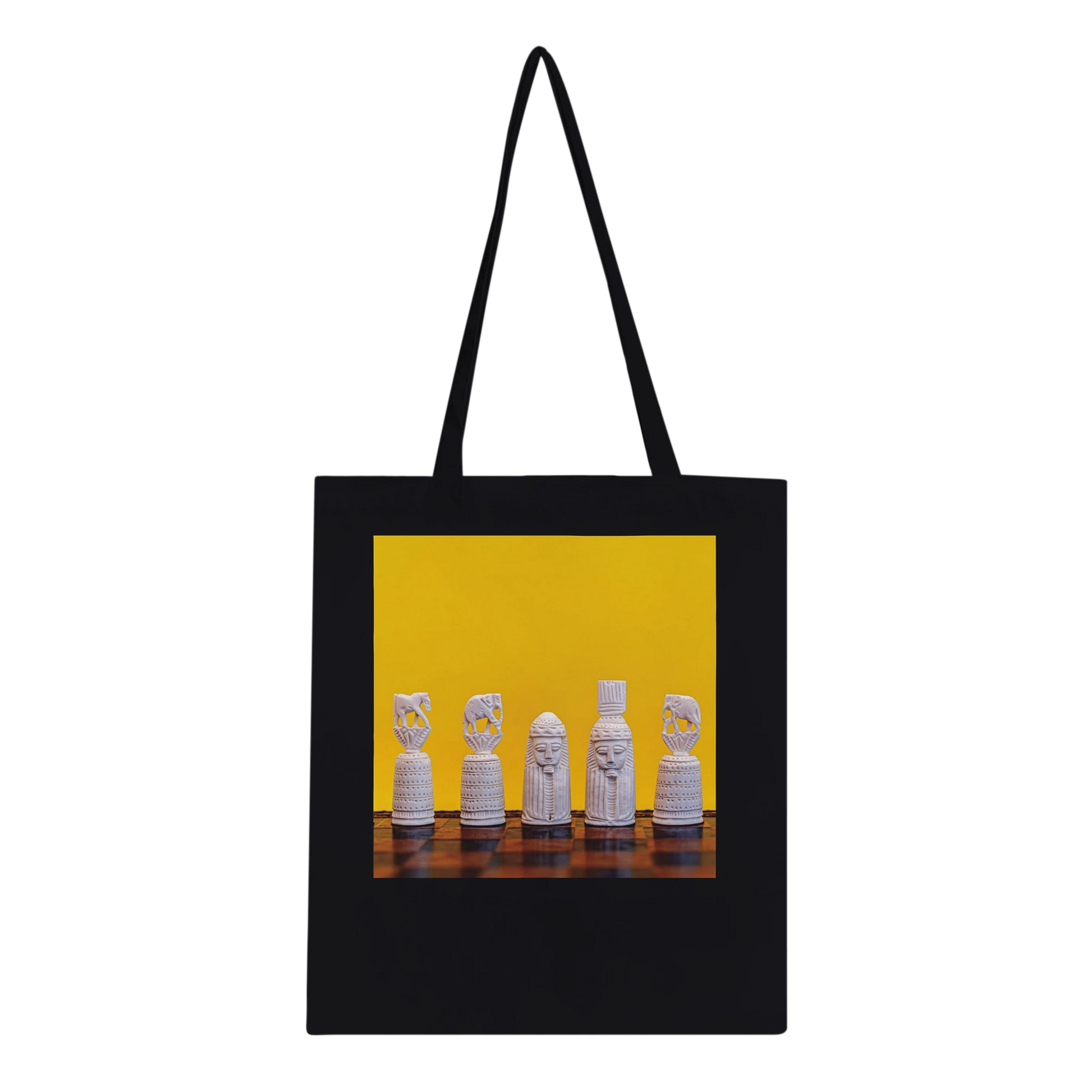 Personalised Silhouette Chess Tote Bag – Bold Chess Photography Canvas Tote – Chess Gift