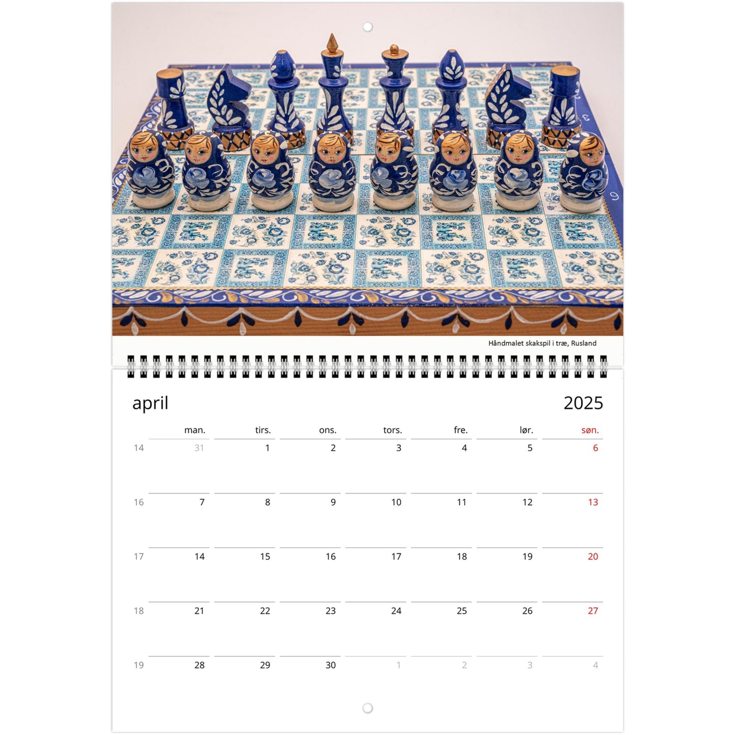 2025 Chess Wall Calendar by Istvan Maar Photography featuring intricate chess sets.