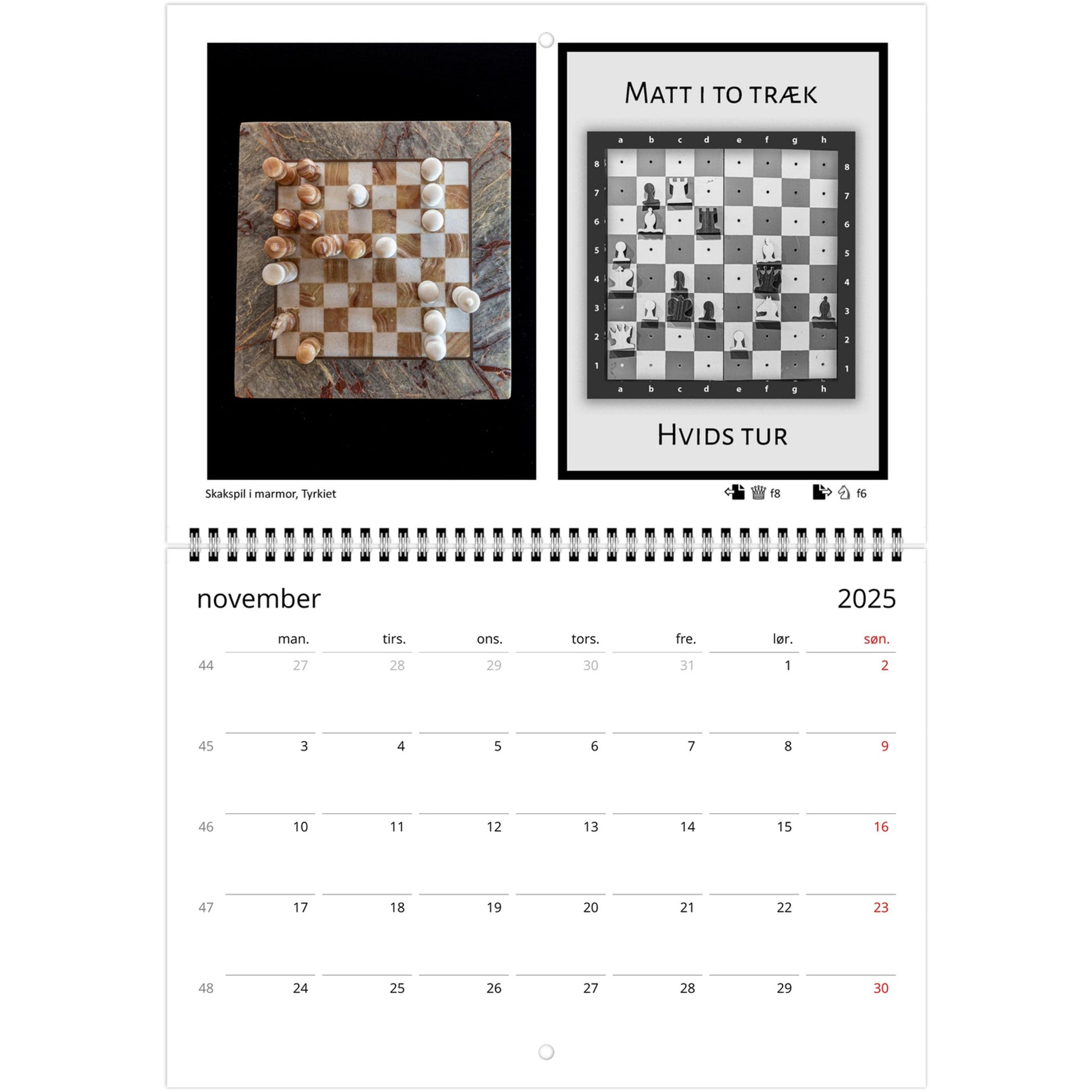 Personalized 2025 Chess Calendar by Istvan Maar Photography