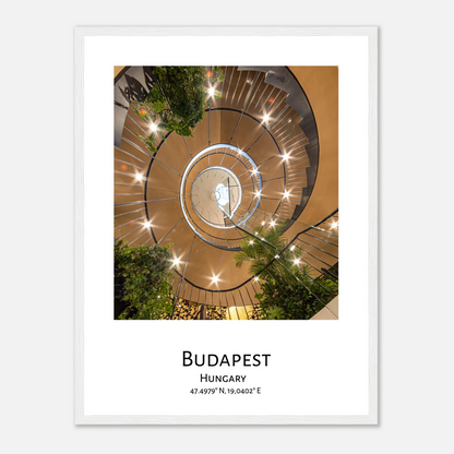 Personalised framed House of Music poster in Budapest - white frame - close-up