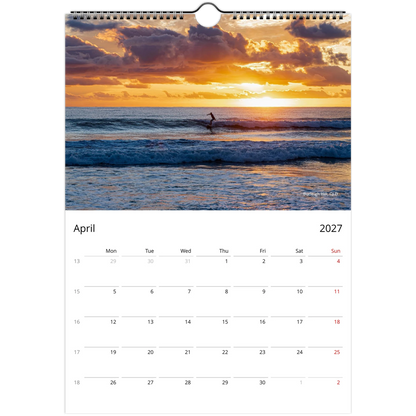 Sunrise Sunset Wall Calendar – lifestyle wall display in home interior