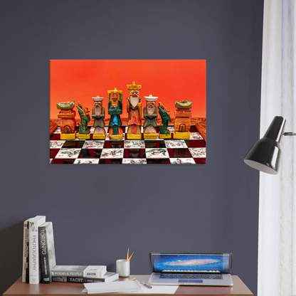 Hand Painted Chess Set Canvas by Istvan Maar Photography - home office