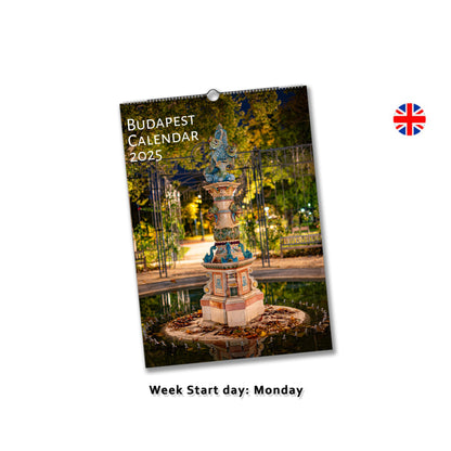 2025 Budapest Wall Calendar  | A3 Vertical | English | Week Start Monday | 8225 - Istvan Maar Photography