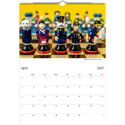 2027 Vivid Chess Wall Calendar – lifestyle wall display in home interior