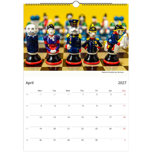2027 Vivid Chess Wall Calendar – lifestyle wall display in home interior