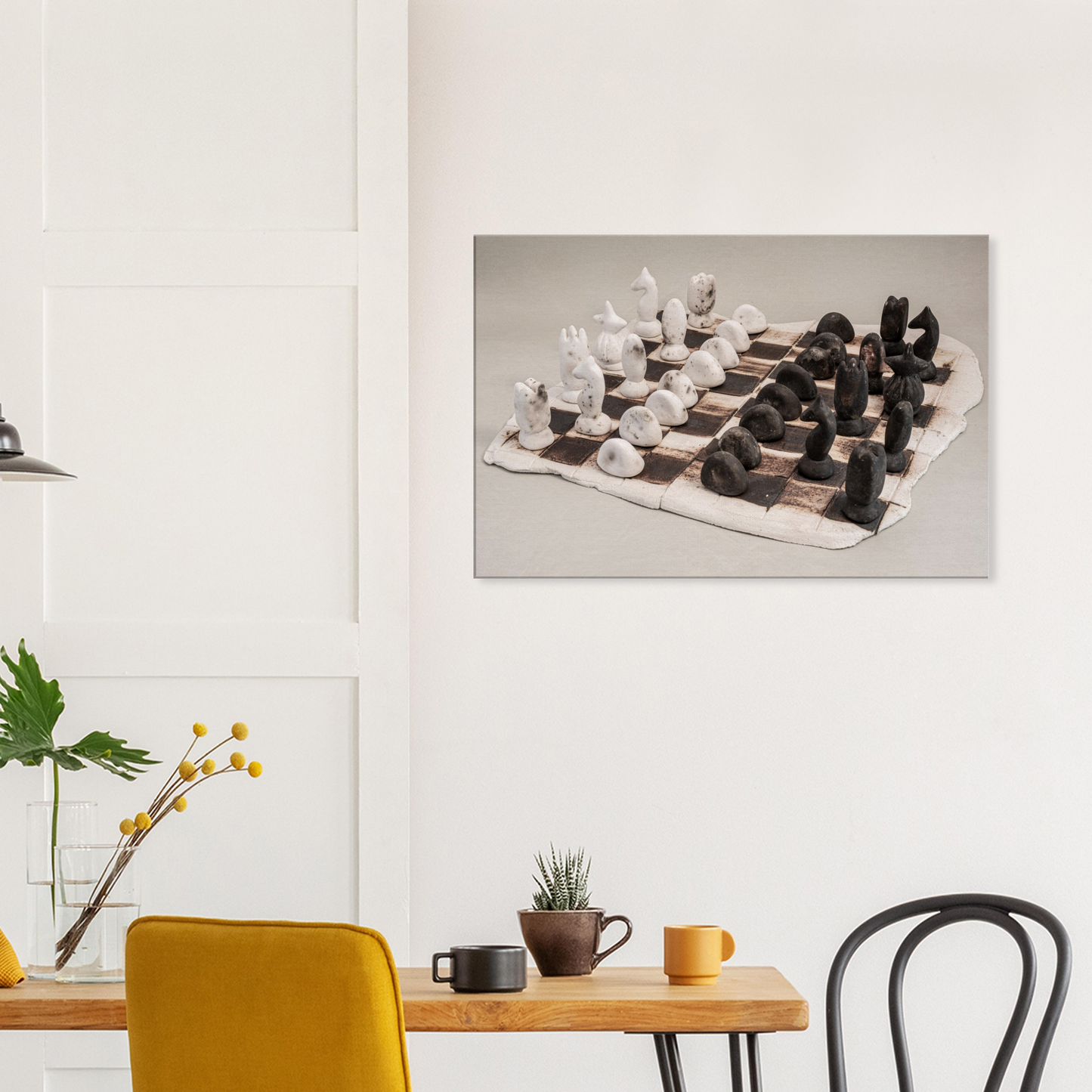 Pebble stone Chess Set Canvas by Istvan Maar Photography - dining room