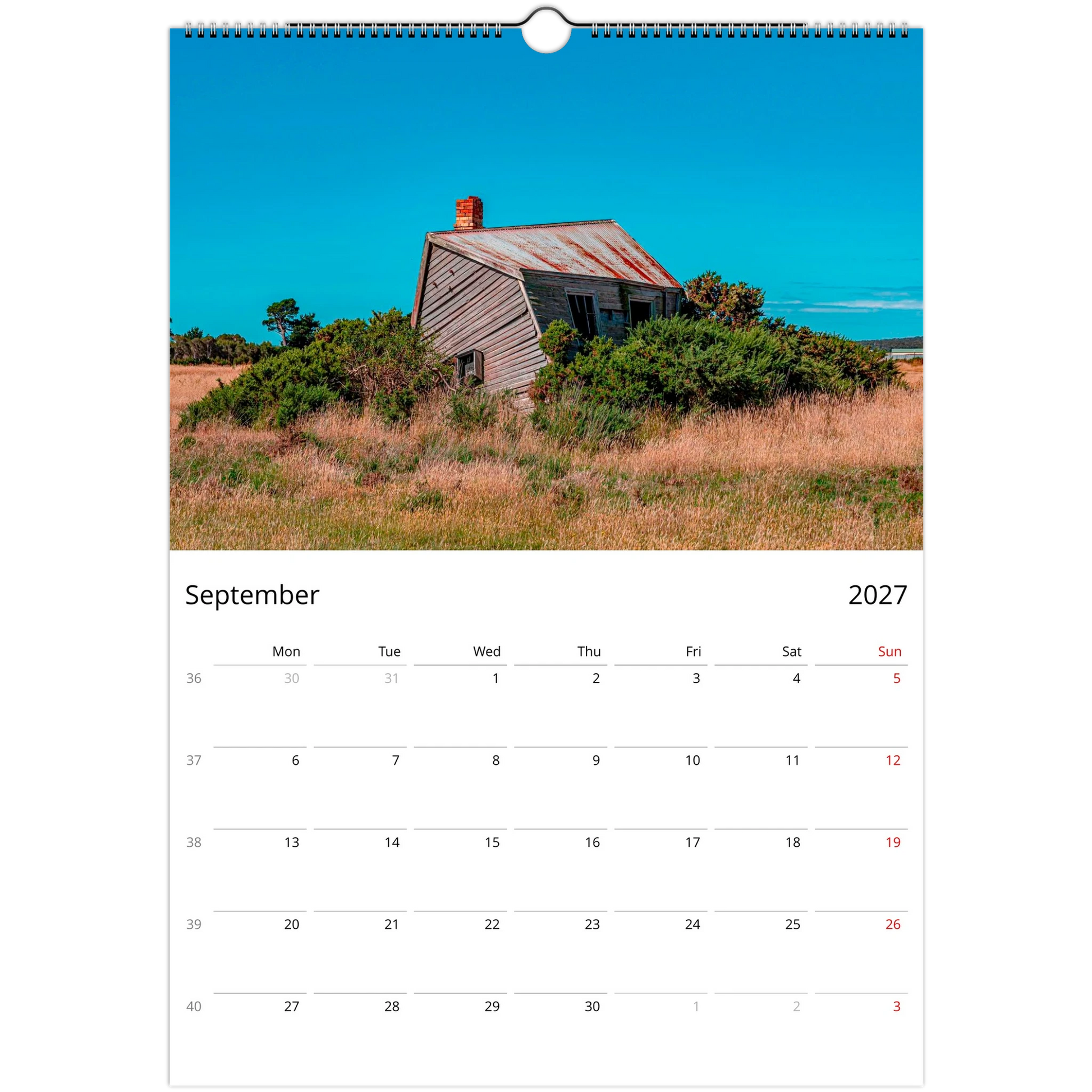 Rusty and Beauty Cars Wall Calendar – lifestyle wall display in home interior