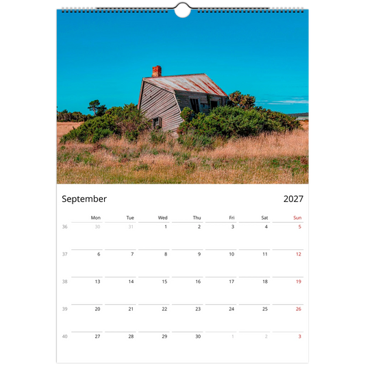 Rusty and Beauty Cars Wall Calendar – lifestyle wall display in home interior
