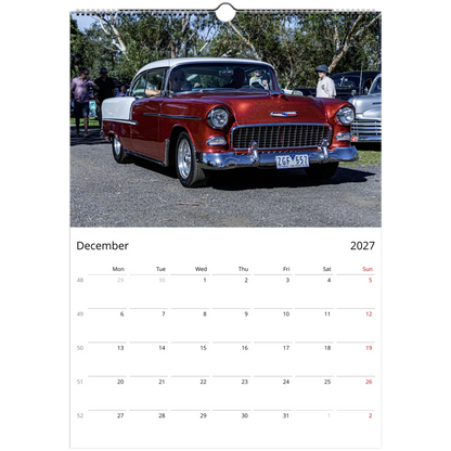 2027 Classic Cars Wall Calendar – lifestyle wall display in home interior