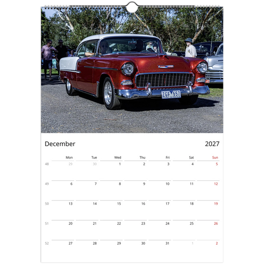 2027 Classic Cars Wall Calendar – lifestyle wall display in home interior