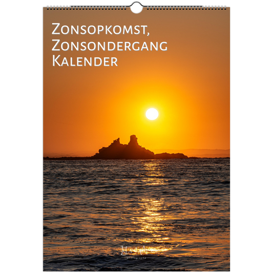 Cover page of Sunrise and sunset monthly wall calendar by Istvan Maar Photography in Dutch Week starts on Monday