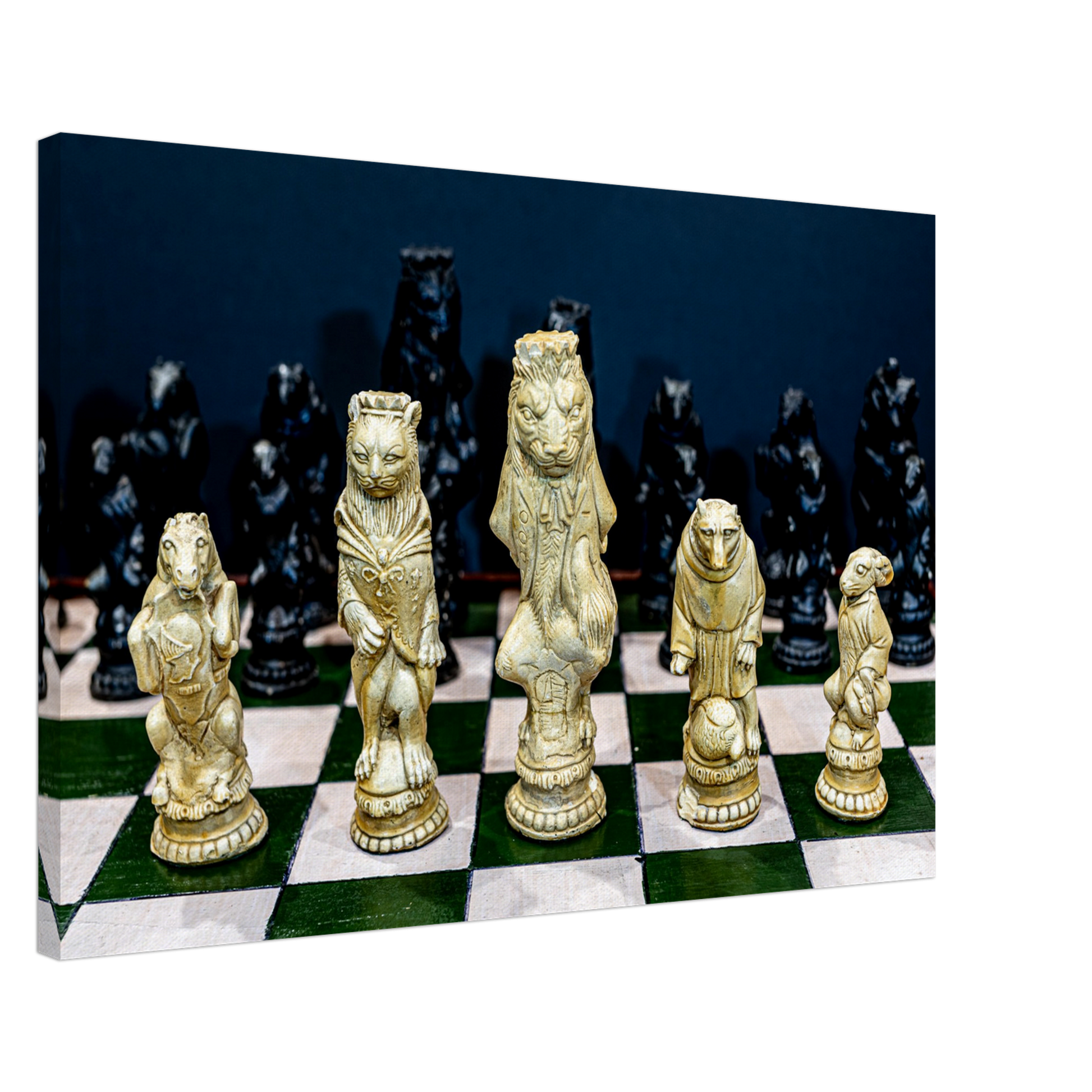 Reynard the fox Chess Set Canvas by Istvan Maar Photography - by side