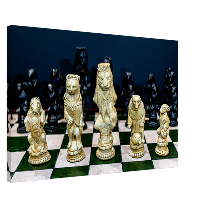 Reynard the fox Chess Set Canvas by Istvan Maar Photography - by side