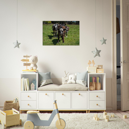 Calves Domestic Animal Canvas Wall Art Photography, Nursery Print, Nursery Animal Wall Decor, Kids Room, Prints, Stretched canvas by Istvan Maar Photography mockup 06