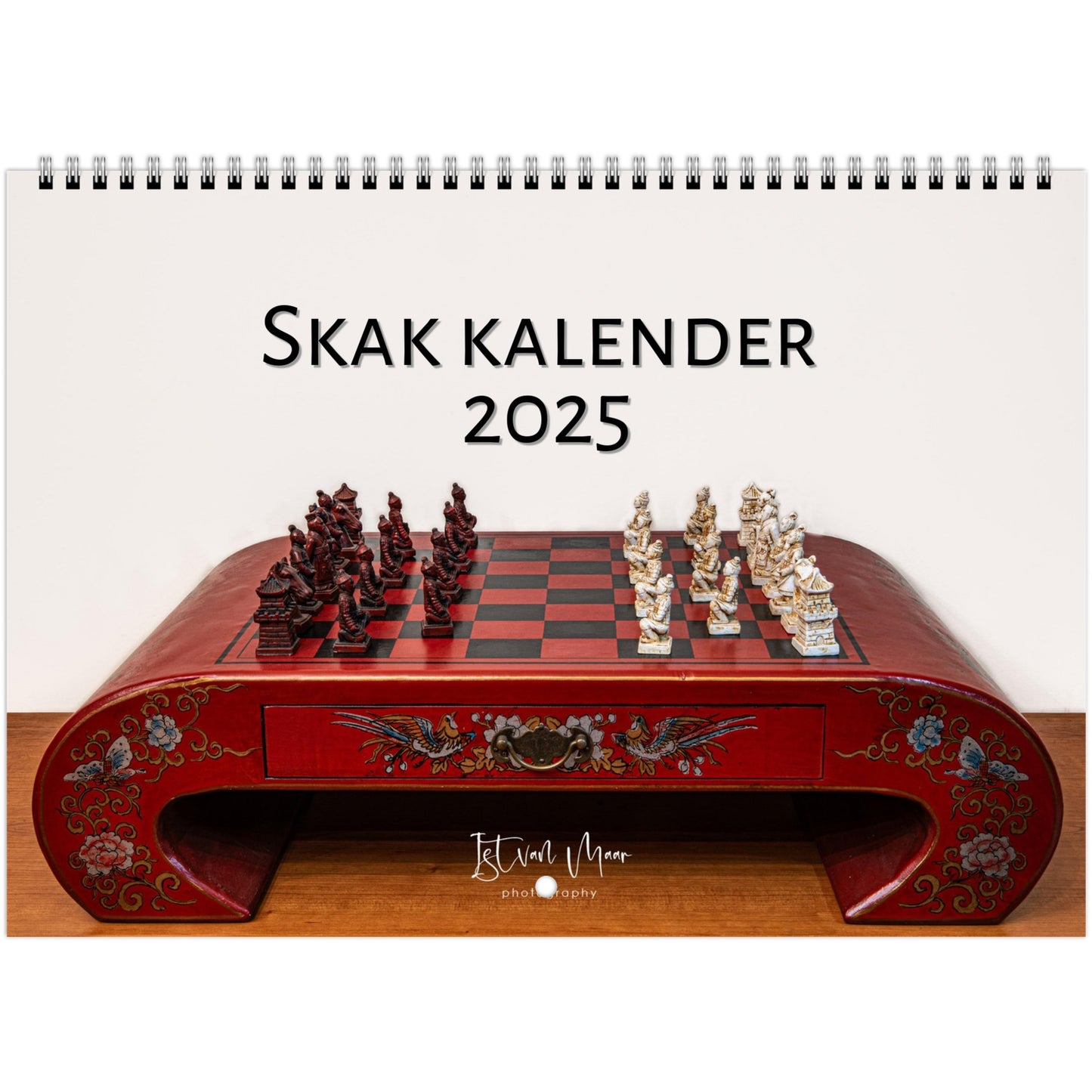 2025 Chess Wall Calendar by Istvan Maar Photography featuring intricate chess sets around the world.