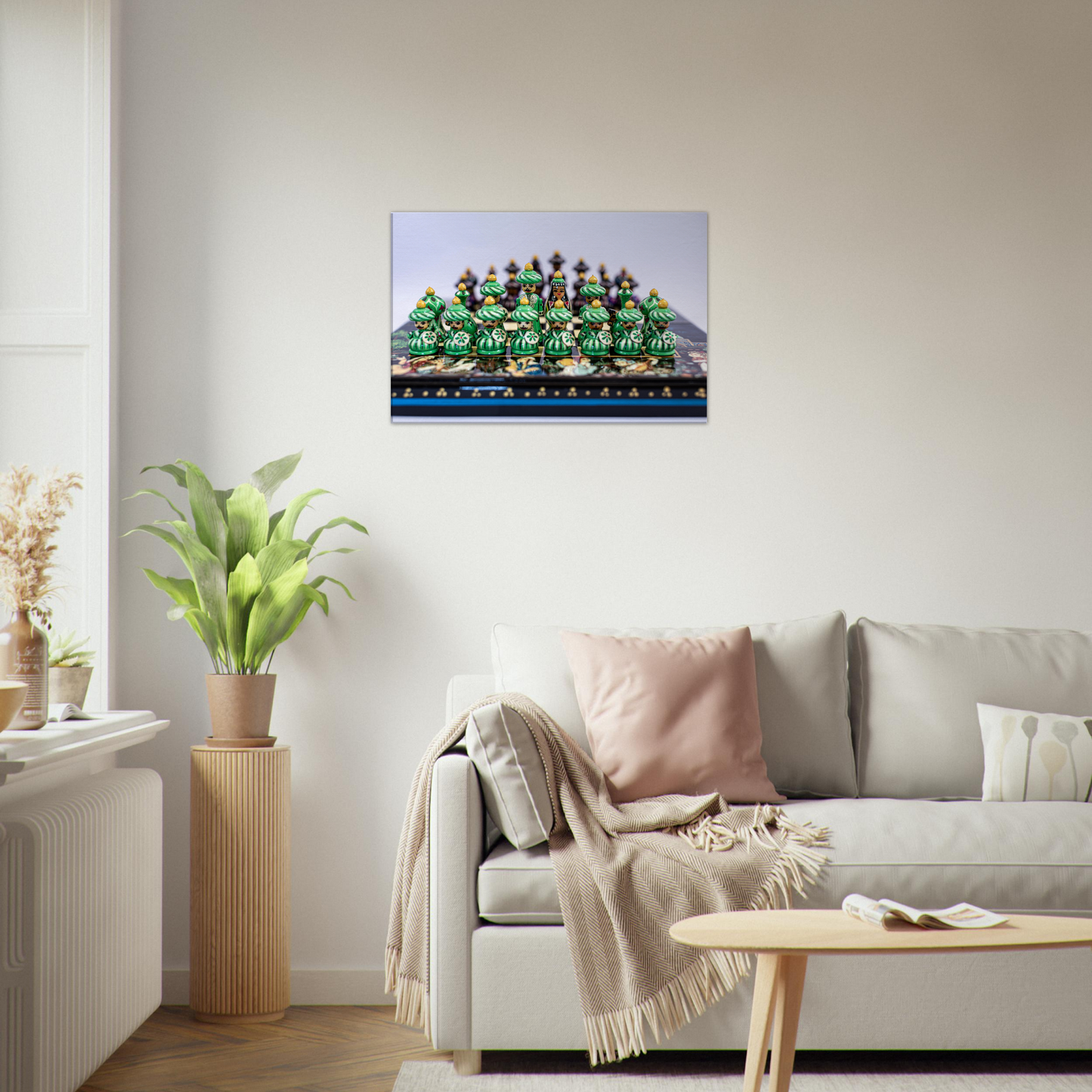 Hand painted chess set canvas by Istvan Maar Photography - living room decor