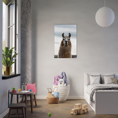 Llama Domestic Farm Animal Canvas Wall Art Photography, Nursery Print, Nursery Animal Wall Decor, Kids Room, Prints, Stretched canvas by Istvan Maar Photography mockup 14