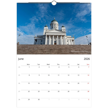 2027 Beautiful Churches Wall Calendar - lifestyle wall display in home interior