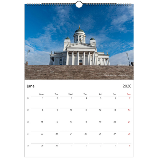 2027 Beautiful Churches Wall Calendar - lifestyle wall display in home interior